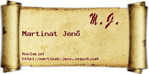 Martinat Jenő névjegykártya